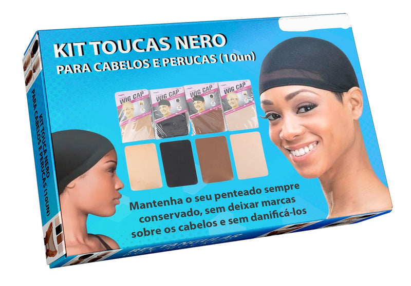 Kit de Bonnet Noir pour Cheveux et Perruques